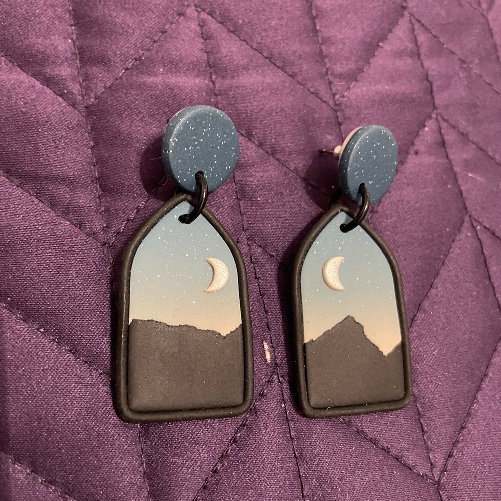 Handmade night sky earrings!